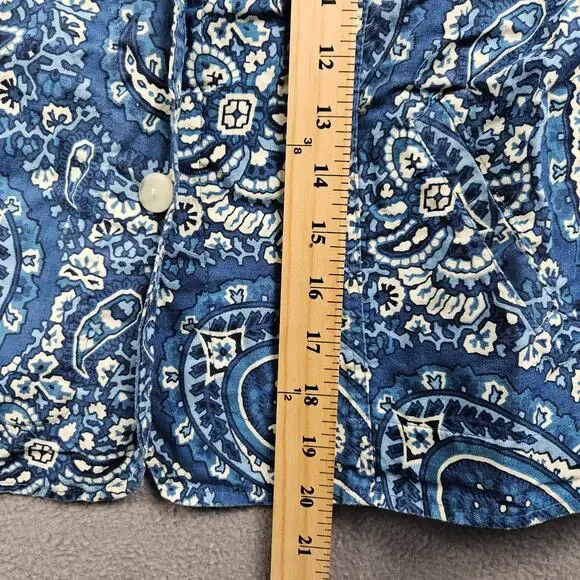 Vintage Coldwater Creek Paisley Top Button Up Womens S Boxy Crop Boho Western - Picture 7 of 9